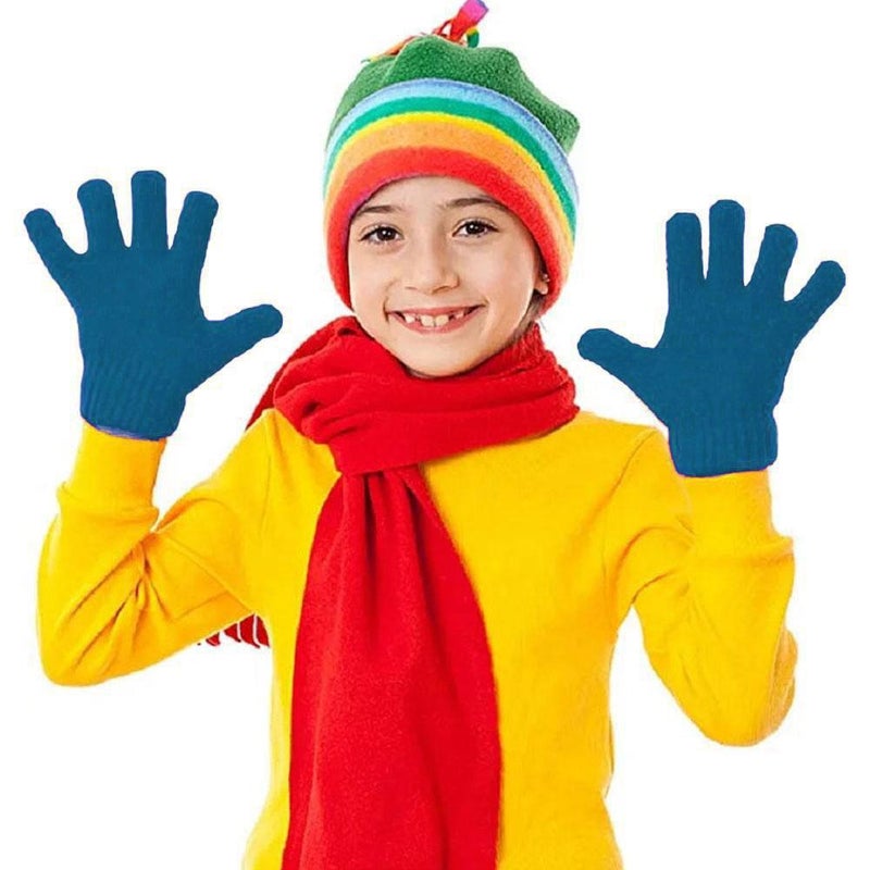 Boys' kindergarten baby gloves, autumn and winter children's full-finger warm gloves, girls' cute five-finger gloves - Image 4