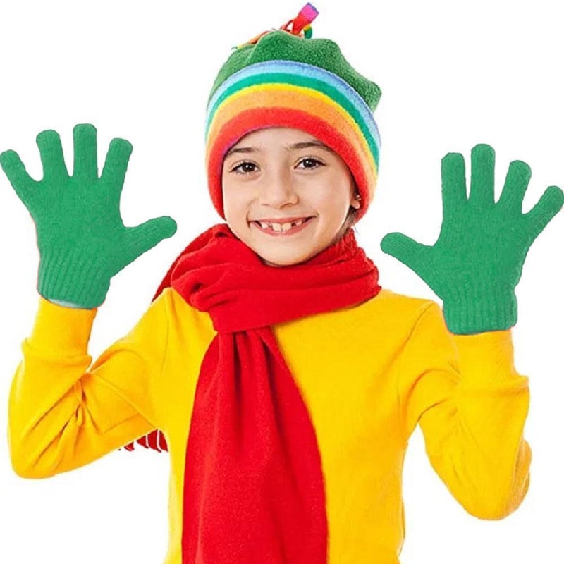 Boys' kindergarten baby gloves, autumn and winter children's full-finger warm gloves, girls' cute five-finger gloves - Image 5