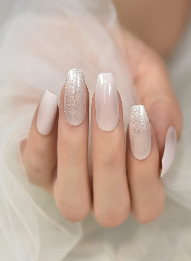 Gush Beauty Press On Nails | Reusable Nail Extensions | Artificial Fake Nails Set | For women (Heavenly - Medium Coffin) - Image 3