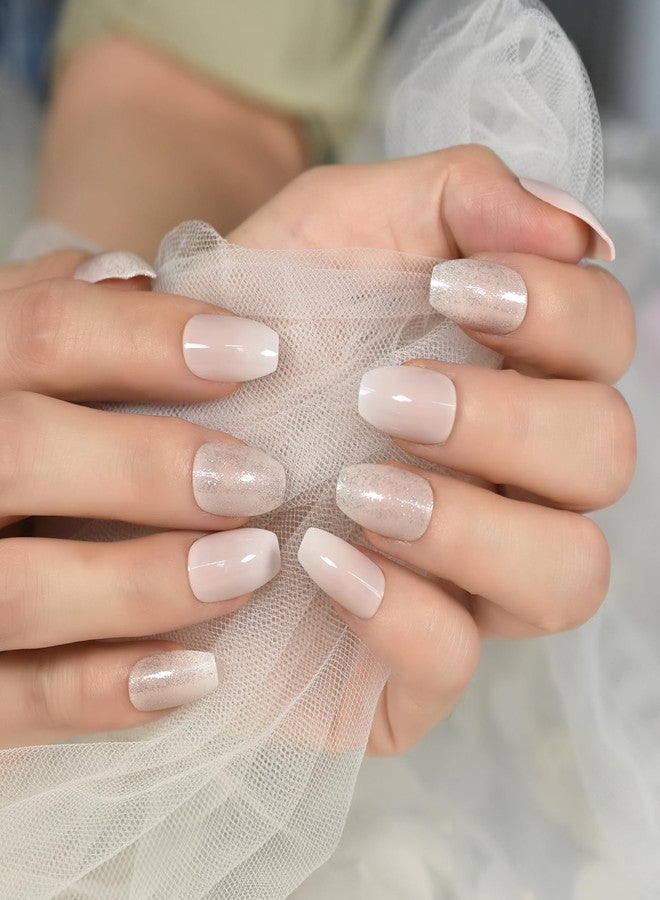 Gush Beauty Press On Nails | Reusable Nail Extensions | Artificial Fake Nails Set | For women (Heavenly - Medium Coffin) - Image 2