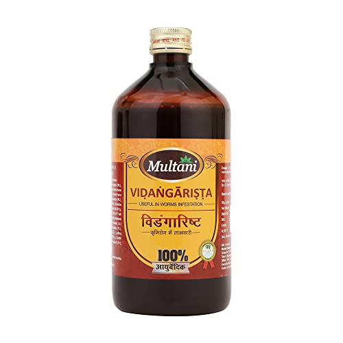Multani Vidangarishta | Useful In Intestinal Worms | Beneficial In Swellings, Nausea, Vomiting, Diarrhoea, Fistula, and Abdominal Pain | Ayurvedic Tonic| 450 ML - Image 1