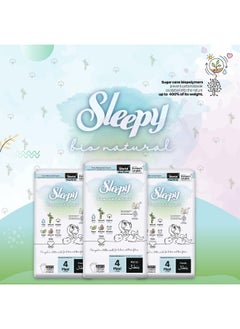 Sleepy Pack Of 240 Baby Bio Natural Pants Size 4, Organic, Comfort, Superior Absorbency, Eco-Friendly, Hypoallergenic, 5 X 48 Pieces  - Image 3