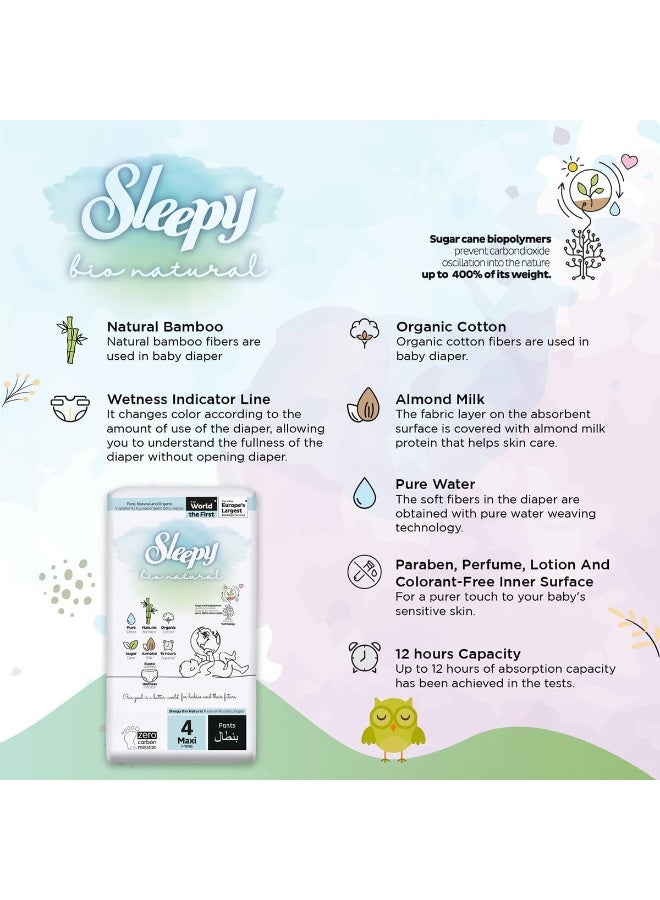 Sleepy عبوة من 240 بنطلون بيبي بايو الطبيعي مقاس 4، عضوي، مريح، امتصاص فائق، صديق للبيئة، مضاد للحساسية، 5 × 48 قطعة - Image 5