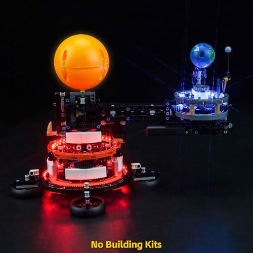BrickBling LED Lights for Lego Technic Planet Earth and Moon in Orbit Creative Light Kit Compatible with Lego 42179 Solar System Space Lights Only No Model - Image 5