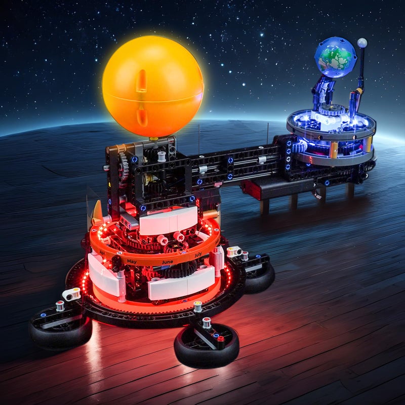 BrickBling LED Lights for Lego Technic Planet Earth and Moon in Orbit Creative Light Kit Compatible with Lego 42179 Solar System Space Lights Only No Model - Image 3
