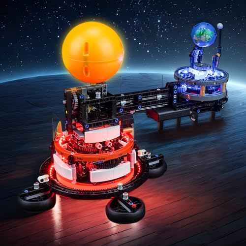 BrickBling LED Lights for Lego Technic Planet Earth and Moon in Orbit Creative Light Kit Compatible with Lego 42179 Solar System Space Lights Only No Model - Image 1