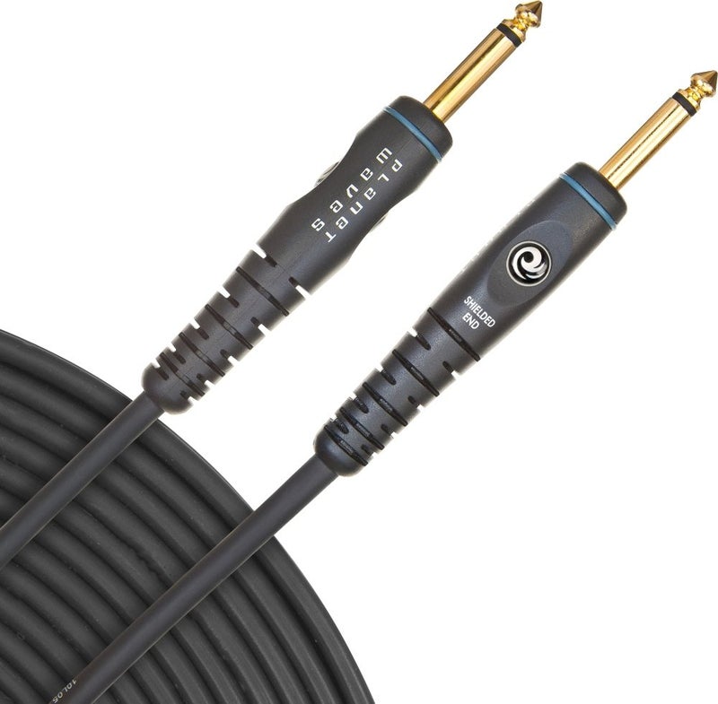 Planet Waves كابلات الجيتار من سلسلة D’Addario Accessories - كابل آلة موسيقية بنهايات ¼ بوصة - كابل جيتار عالي الأداء - للجيتارات، الباس، لوحات المفاتيح - مونو - نهاية مستقيمة، 5 أقدام - Image 1