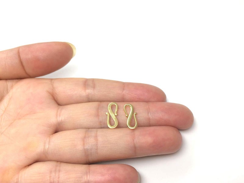 Adabele 5pcs Adabele Real Yellow Gold Plated Sterling Silver S Hooks Clasp 15mm (0.59 Inch) Hypoallergenic Nickel Free for DIY Jewelry Making SS366 - Image 5