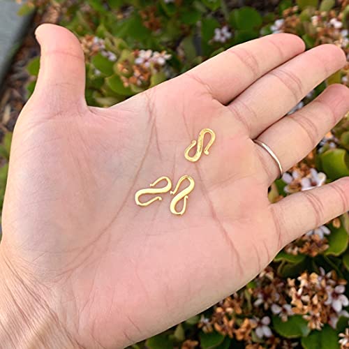 Adabele 5pcs Adabele Real Yellow Gold Plated Sterling Silver S Hooks Clasp 15mm (0.59 Inch) Hypoallergenic Nickel Free for DIY Jewelry Making SS366 - Image 4