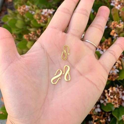 Adabele 5pcs Adabele Real Yellow Gold Plated Sterling Silver S Hooks Clasp 15mm (0.59 Inch) Hypoallergenic Nickel Free for DIY Jewelry Making SS366 - Image 2