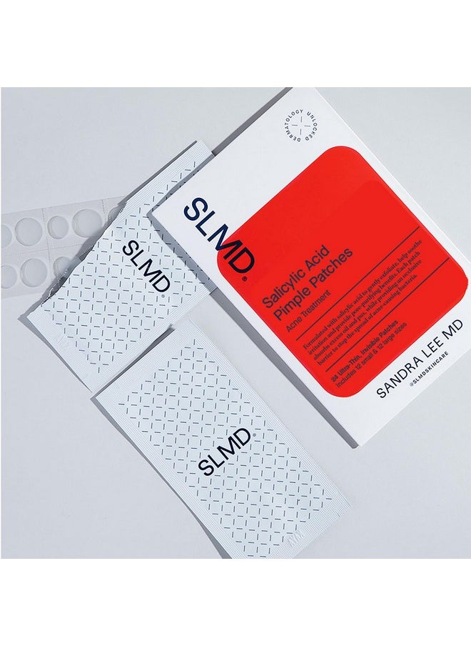 SLMD - By Dr. Pimple Popper Salicylic Acid Pimple Patches Treat Acne And Improve The Appearance Of Dark Spots Thin Transparent Patches With Salicylic Acid 2 Sizes (24 Count) - Image 1