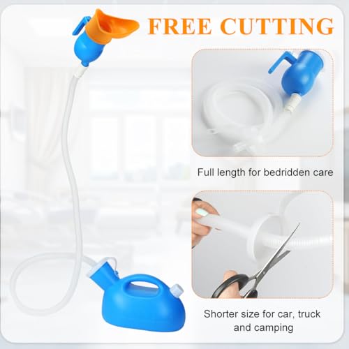 HANNEA® 2000ml Female Urinals for Women Men, Spill Proof Urinal Bottle, Handheld Pee Bottle with Handle, Soft Rubber Rim, Reusable Pee Kettle for Hosp*tal Home Camping - Image 5