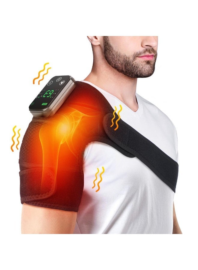 BlueFire Electric Heated Vibration Shoulder and Elbow Brace with Digital Controller – 3 Heating Levels & 3 Vibration Modes – Portable Shoulder, Knee, and Arm Massage Pad for Pain Relief, Muscle Relaxation, and Joint Fatigue Recovery - Image 2