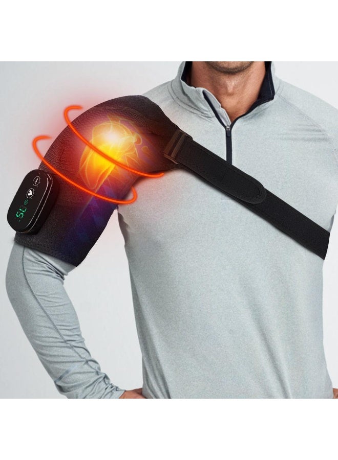 BlueFire Electric Heated Vibration Shoulder and Elbow Brace with Digital Controller – 3 Heating Levels & 3 Vibration Modes – Portable Shoulder, Knee, and Arm Massage Pad for Pain Relief, Muscle Relaxation, and Joint Fatigue Recovery - Image 5