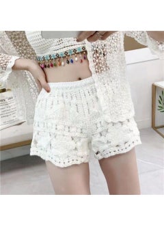 Generic Bohemian Style Embroideryknit Womens Casual Holiday Beach Sun Protection Suit Cooling Comfort Vacation Skirt Set White drapes  - Image 3