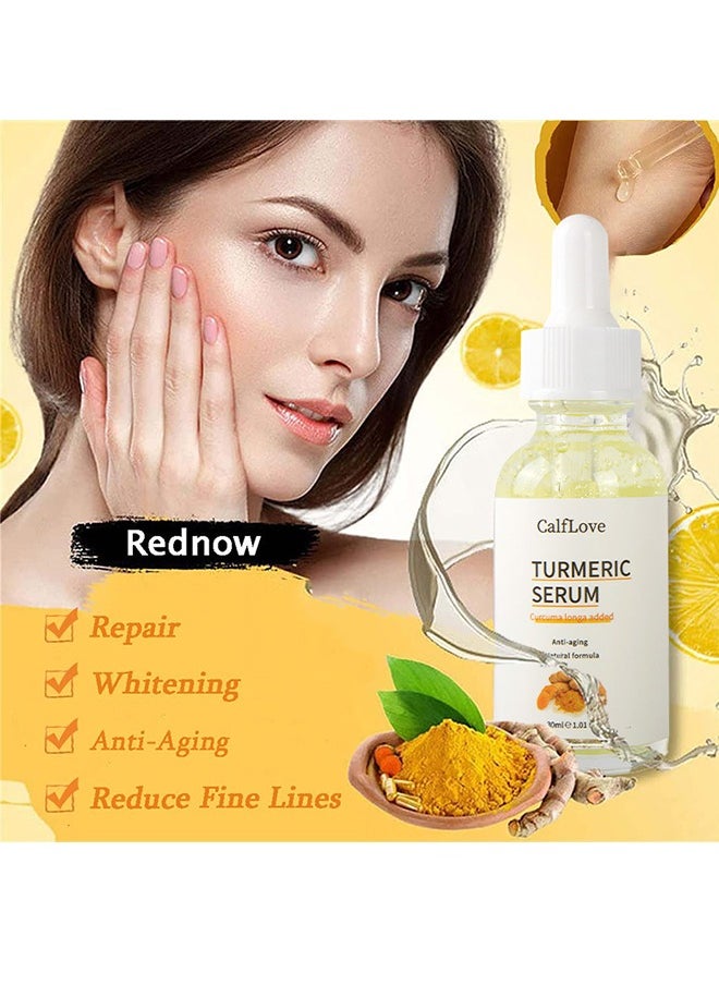 CalfLove - 1PC Turmeric and Vitamin C Face Serum, Turmeric Serum for Dark Spots, Anti Aging Serum, Moisturizing Face Serum for Dull & Dry Skin, Smoothing, Repair Skin Suitable for All Skin Types - Image 1
