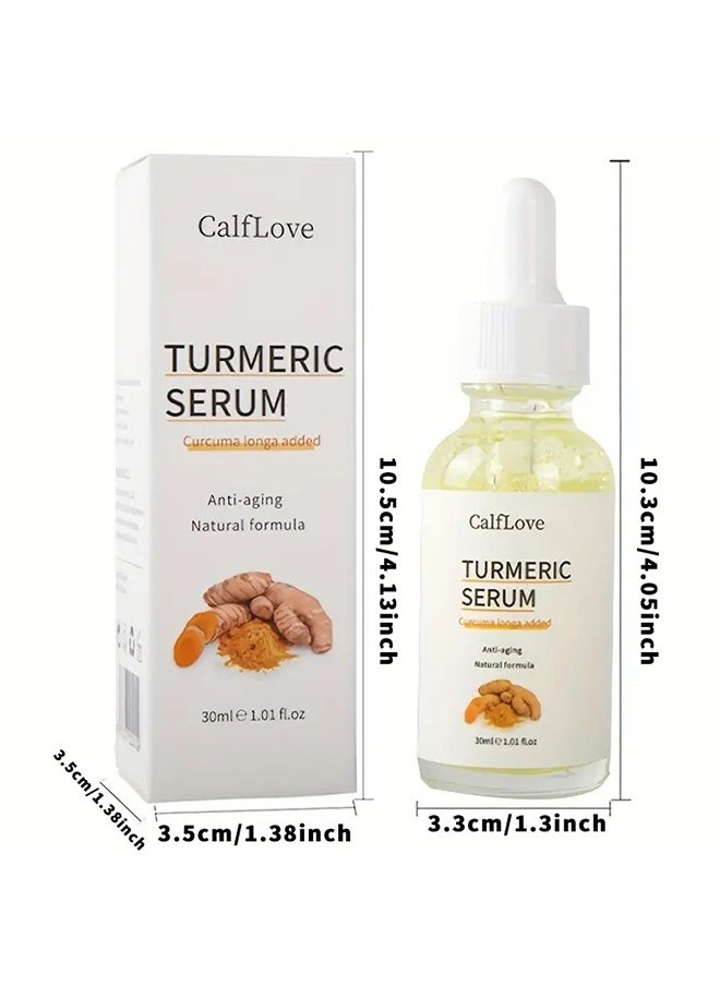 CalfLove - 1PC Turmeric and Vitamin C Face Serum, Turmeric Serum for Dark Spots, Anti Aging Serum, Moisturizing Face Serum for Dull & Dry Skin, Smoothing, Repair Skin Suitable for All Skin Types - Image 1