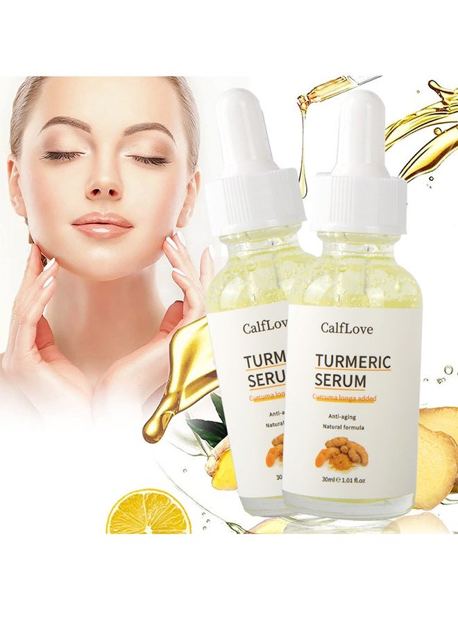 CalfLove - 1PC Turmeric and Vitamin C Face Serum, Turmeric Serum for Dark Spots, Anti Aging Serum, Moisturizing Face Serum for Dull & Dry Skin, Smoothing, Repair Skin Suitable for All Skin Types - Image 1