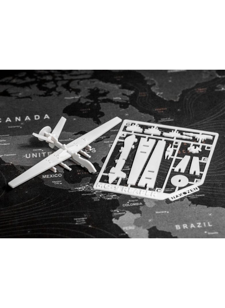 3-Piece Mq-9 IHA Airplane Model Kit Card Set