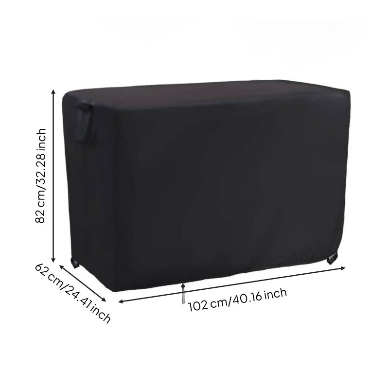 Stgfyxgs Outdoor Cart Cover, Patio Trolley Cover, Dining Cart Protector, 210D Oxford Cloth with Silver Coating, Drawcord, Black, 102x62x82 cm - Image 2