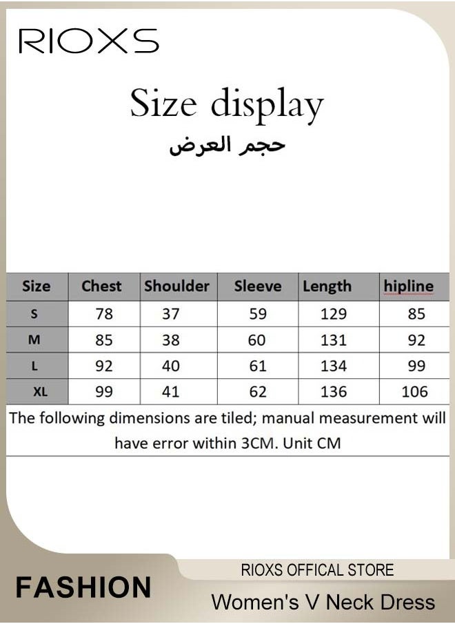 RIOXS Women's Dresses V-neck Wrap Hip Skirt Long Sleeves Bodycon Dresses Elegant Fishtail Dress Evening Dress Party Wedding Maxi Dress For Party Club Night  - Image 5