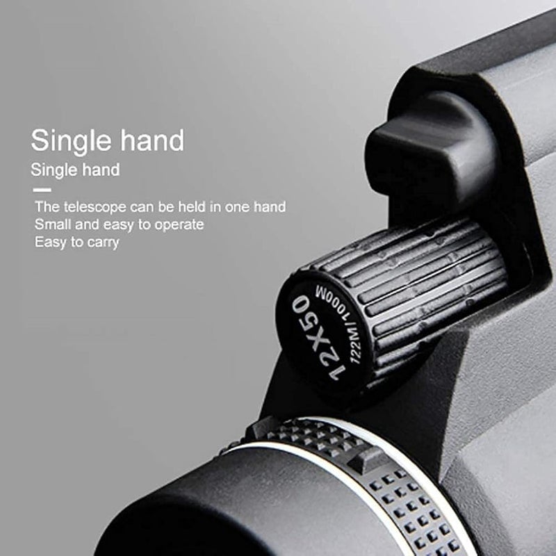 Professional 12x50 High Power Monocular Telescope Waterproof for Birdwatching Hiking Camping - Image 5