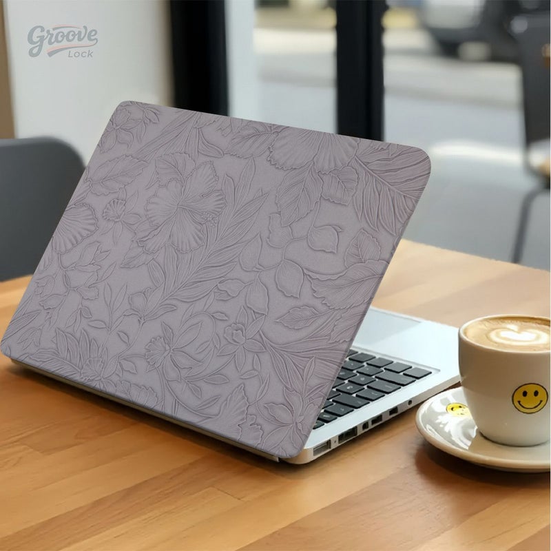 Embossed Relief Pattern Mixed Color Soft PU Laptop Case Scratch Resistant Protective Cover For 2021-2025 MacBook Pro 14 - Image 1