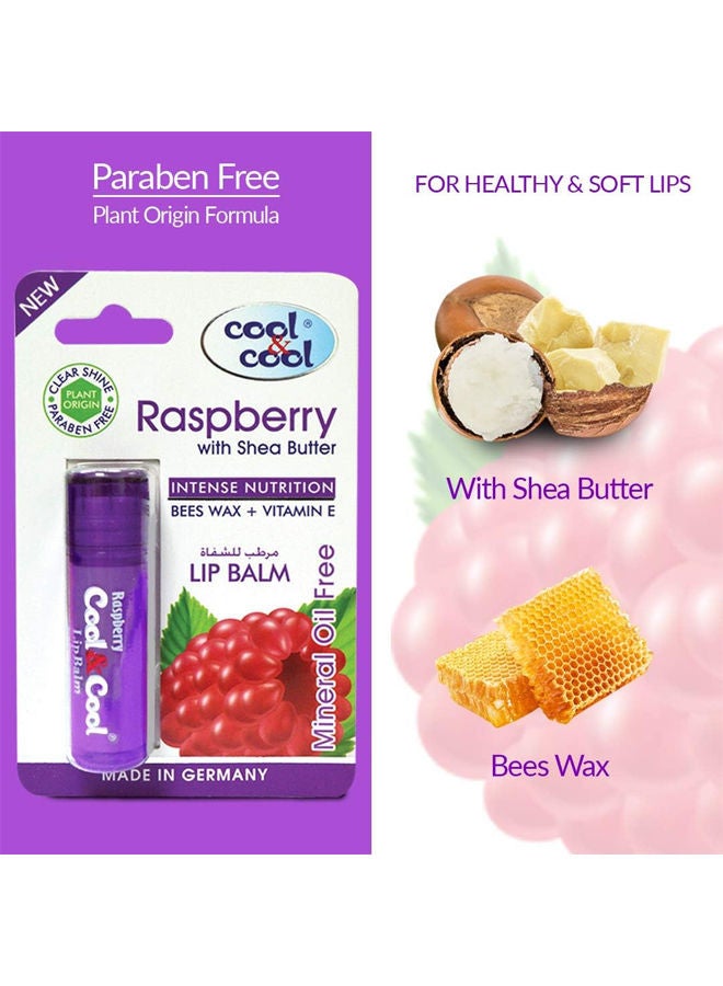Cool & Cool Intense Nutrition Bees Wax + Vitamin E Lip Balm - Raspberry with Shea Butter 4.6g - Image 2