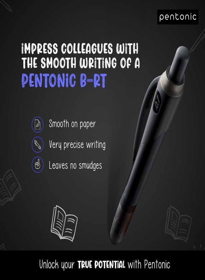 لينك أقلام حبر جاف قابلة للسحب من نوع Linc Pentonic BR-T، 12 قلمًا، حبر أزرق، رأس رفيع 0.7 مم، كتابة سلسة للكتابة اليومية، المكتب والمدرسة (PEN12123) - Image 2