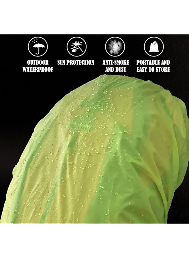 Excefore 2 Pack Reflective Waterproof Backpack Rain Cover Protect Your Backpack From Rain Silver Coated Inside Dust Waterp Uv Proof Ideal For Outdoor Hiking Riding Climbing M 40L 50L (Green & Black)  - Image 4
