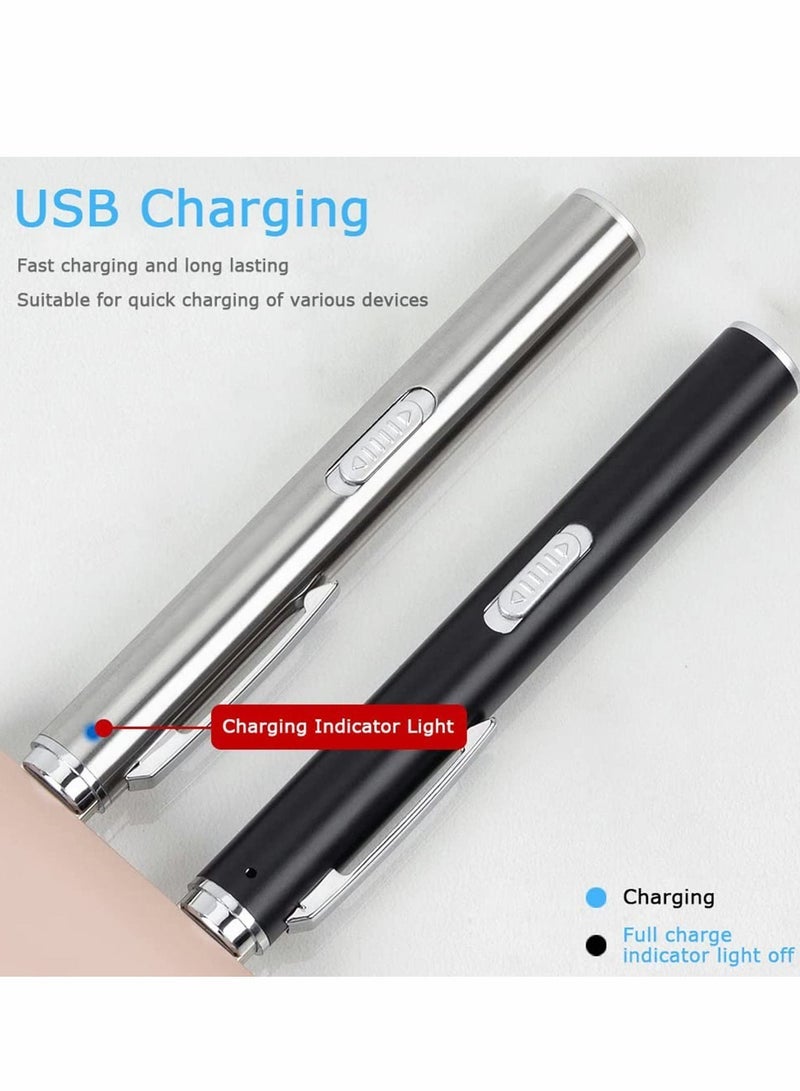 Excefore Pen Torch Reusable, 2 PCS Diagnostic Medical Penlight USB Rechargeable LED Pen Ligh for Nurses Students Doctors, Mini Flashlight with 2 LED Sources, Magnetic Cap, Pocket Clip - Image 4