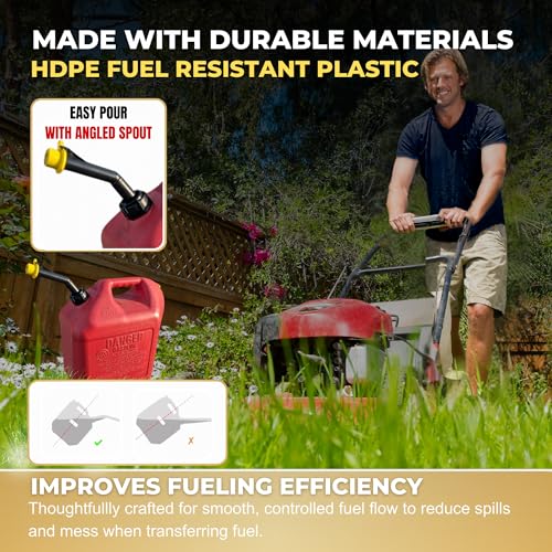 Mr. Yellow Cap Mr Yellow Cap Gas Can Spout Replacement For 𝐎𝐥𝐝 𝐒𝐭𝐲𝐥𝐞 𝐁𝐥𝐢𝐭𝐳 𝐂𝐚𝐧𝐬 𝐎𝐍𝐋𝐘 - EASY TO INSTALL Gas Cap Replacement, Gas Can Nozzle Kit For 5 Gallon Gas Can Lids & Diesel Fuel Can, 1-Pack - Image 4