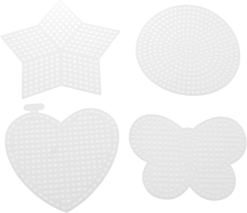 Eoutstanding 40pcs 3Inch White Plastic Canvas Sheets for DIY Embroidery, Yarn Crafting, Knit and Crochet Projects with Star, Square, Heart, Circle Shaped - Image 2