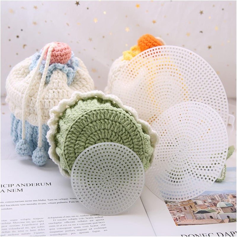 Eoutstanding 40pcs 3Inch White Plastic Canvas Sheets for DIY Embroidery, Yarn Crafting, Knit and Crochet Projects with Star, Square, Heart, Circle Shaped - Image 3