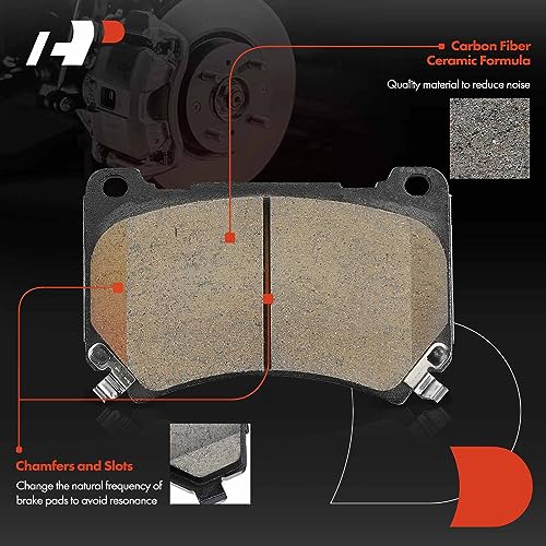 A-Premium Front Ceramic Disc Brake Pads Set Compatible with Hyundai Genesis 2009-2014, Equus 2011-2011, 4 Pcs - Image 3