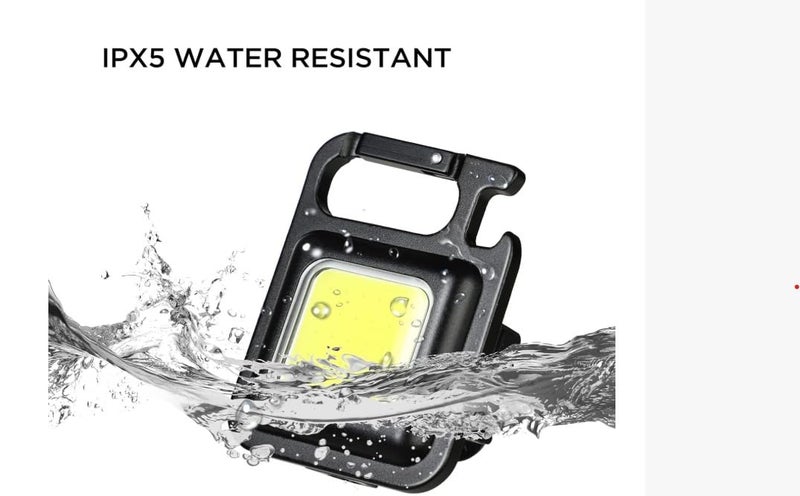 LED Mini COB Keychain Light Magnetic Flashlight Portable USB Rechargeable 3 Light Modes with Folding Bracket Pack of 2 - Image 2