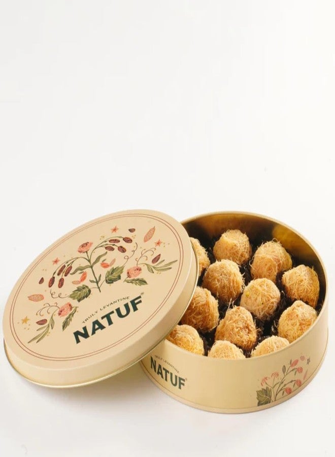 NATUF Kunafa Balls | Handcrafted Mediterranean Dessert with Golden Crispy Kadayif Dough, Cashew Filling, and Light Fragrant Syrup | Traditional Turkish Arabic Dessert Gift Box | Baklava Sweets Turkish (Greek Kunafa Balls) - Image 3