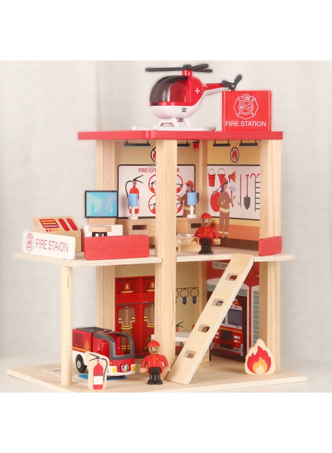 مجموعة ألعاب تعليمية للأطفال هدية رأس السنة الجديدة من ألعاب لعب الأدوار المنزلية للشرطة ومحطة الإطفاء بالجملة لون سحابة جديد: قسم الإطفاء - Image 2