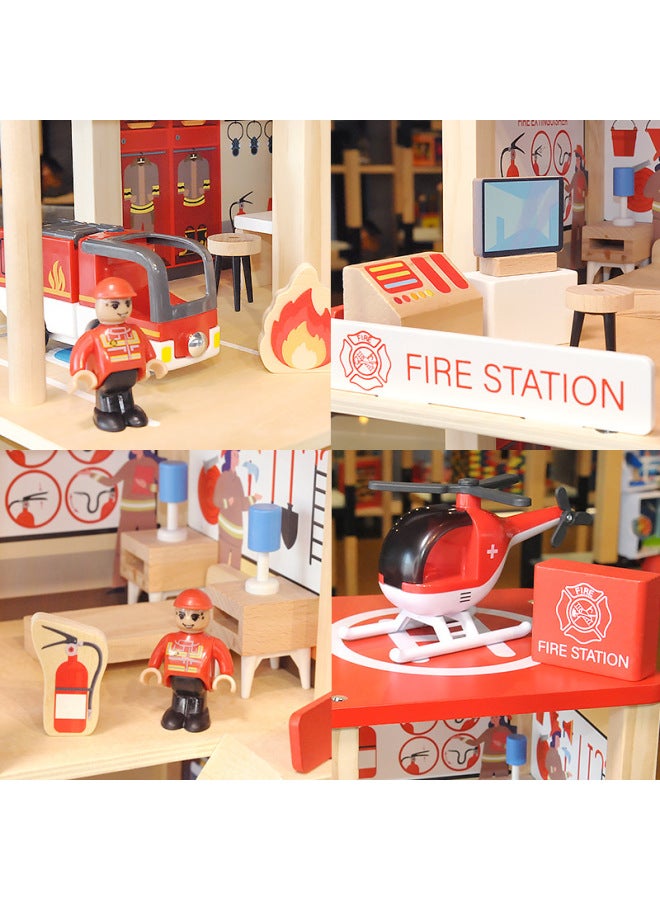 مجموعة ألعاب تعليمية للأطفال هدية رأس السنة الجديدة من ألعاب لعب الأدوار المنزلية للشرطة ومحطة الإطفاء بالجملة لون سحابة جديد: قسم الإطفاء - Image 3
