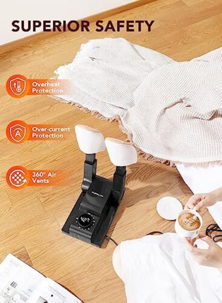 بايكو مجفف الأحذية لأحذية العمل، مجفف الأحذية مع مؤقت إيقاف تلقائي لمنفاخ الحرارة باللون الأسود - Image 4