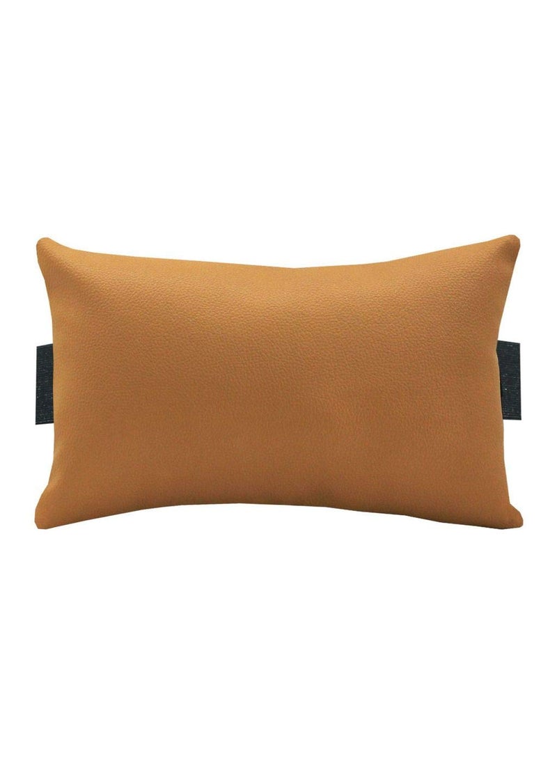 ACM Acm Leather Cushion Pillow Head & Neck Rest Compatible with Medium Back Revolving Chair Golden (This is Pillow for Chair and Chair is not Included) 