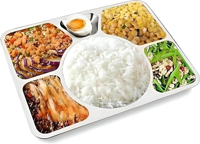 BS صينية تقديم مقسمة من الفولاذ المقاوم للصدأ 6 حجرات من B&S - Image 4