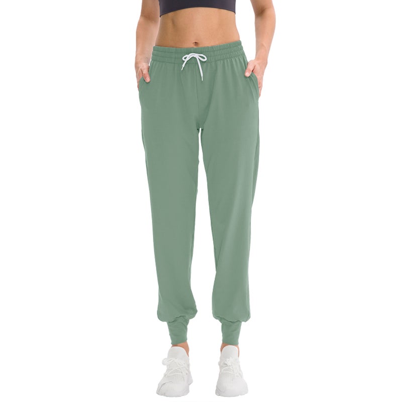Women Jogger Pants with Pockets Elastic Drawstring Waist Relaxed Running Sport Sweatpants - Image 1