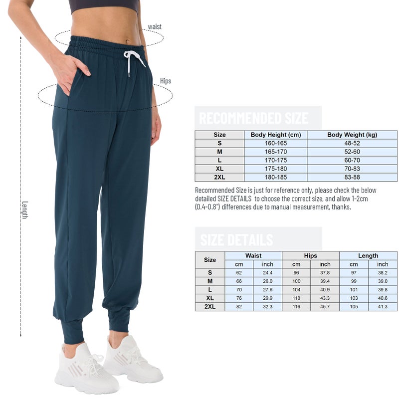 Women Jogger Pants with Pockets Elastic Drawstring Waist Relaxed Running Sport Sweatpants - Image 3