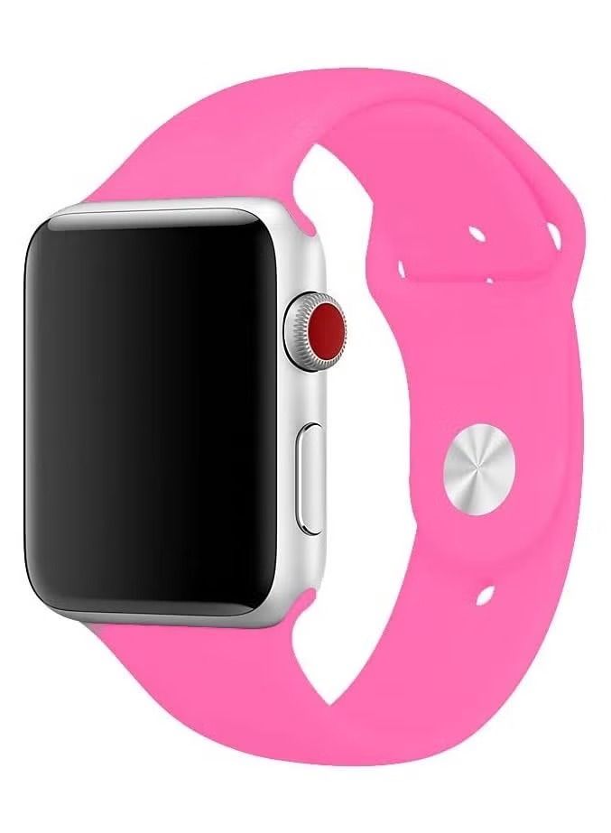 Zaboon Sports Band for Apple Watch 44mm 44mm 42mm Soft Silicone Replacement Wrist Strap Compatible with iWatch Apple Watch Series 7/SE/6/5/4/3/2/1 Barbie Pink  - Image 1