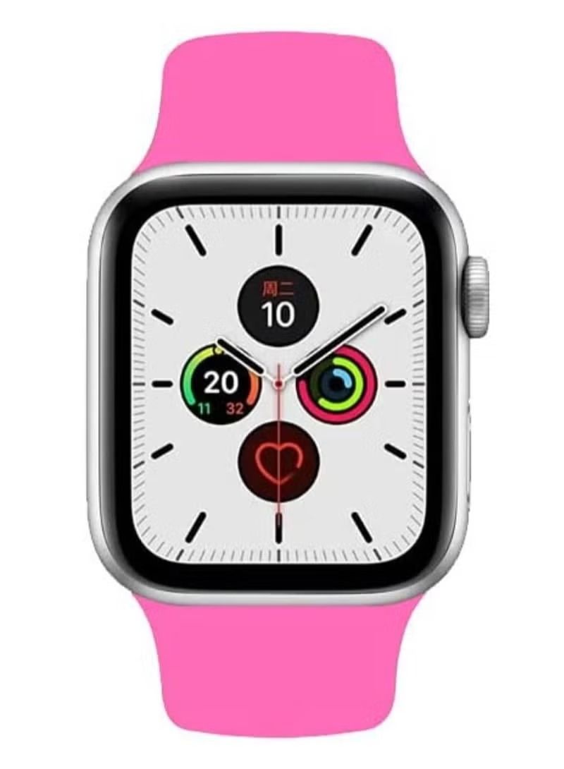 Zaboon Sports Band for Apple Watch 44mm 44mm 42mm Soft Silicone Replacement Wrist Strap Compatible with iWatch Apple Watch Series 7/SE/6/5/4/3/2/1 Barbie Pink  - Image 2
