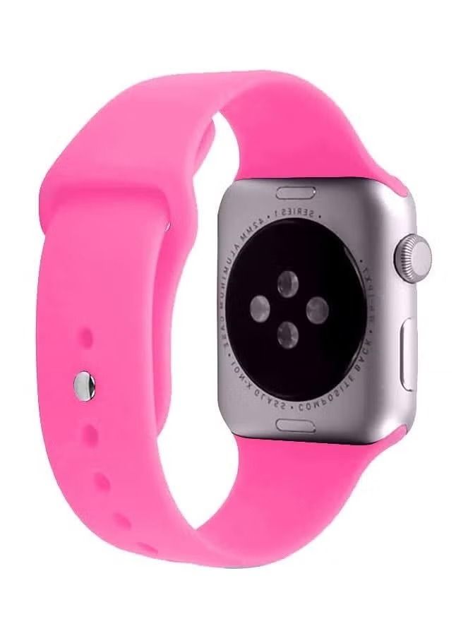 Zaboon Sports Band for Apple Watch 44mm 44mm 42mm Soft Silicone Replacement Wrist Strap Compatible with iWatch Apple Watch Series 7/SE/6/5/4/3/2/1 Barbie Pink  - Image 4