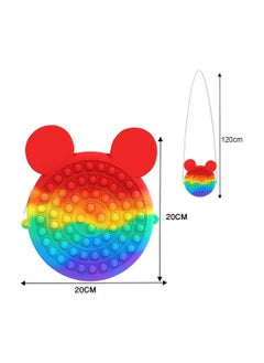 NQOOH Pop It Bag for Girls Rainbow Colors Sensory Fidget Toy with Shoulder Strap Perfect Gift for Girls  - Image 2