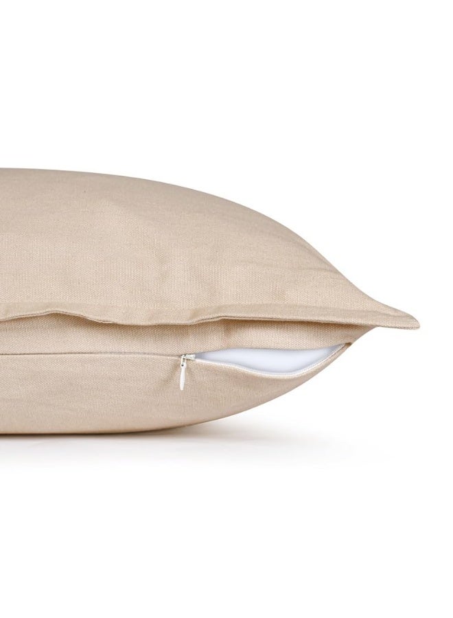 Eminence Home 2 Piece Cushion Cover Set Beige - 100% Pure Cotton 50x50cm - Image 5