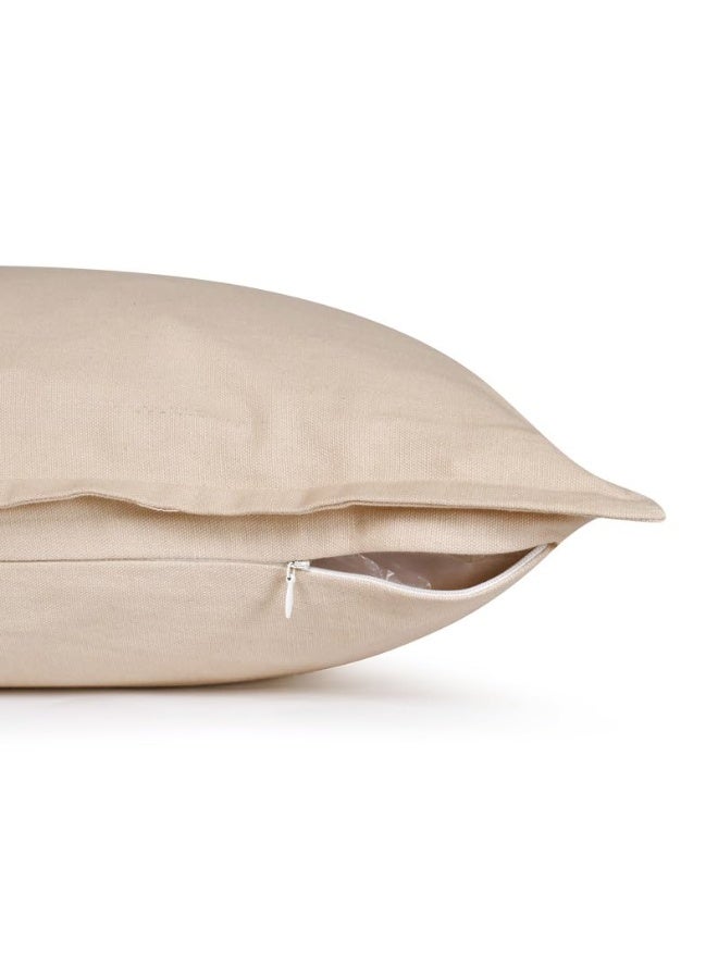Eminence Home 2 Piece Cushion Cover Set Beige - 100% Pure Cotton 50x50cm - Image 3